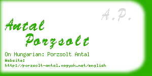 antal porzsolt business card